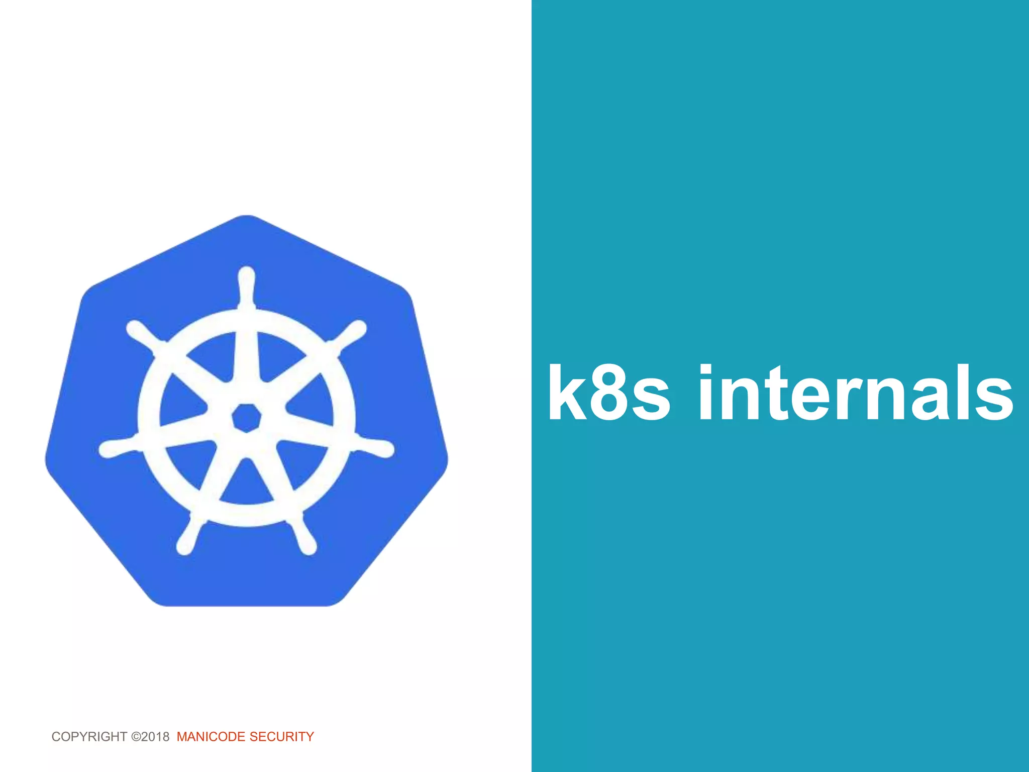 COPYRIGHT ©2018 MANICODE SECURITY
k8s internals
 