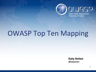 OWASP Top Ten Mapping
Katy Anton
@katyanton
1
 