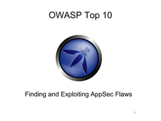 OWASP Top 10




Finding and Exploiting AppSec Flaws

                                      1
 