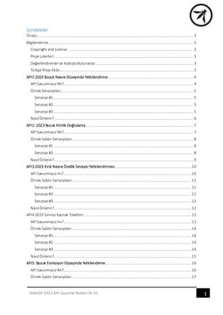 OWASP API Security Top 10 - 2023 (Türkçe Çeviri) | PDF