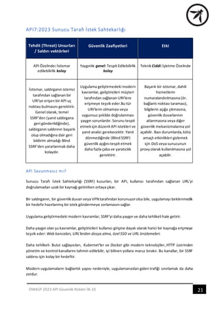 OWASP API Security Top 10 - 2023 (Türkçe Çeviri) | PDF