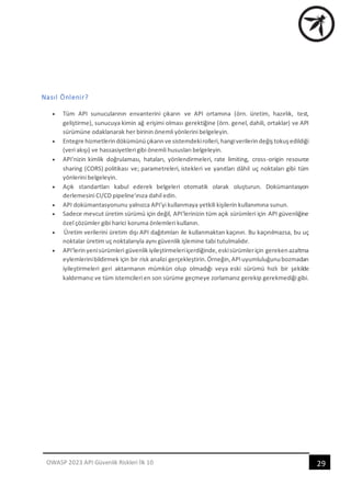 OWASP API Security Top 10 - 2023 (Türkçe Çeviri) | PDF