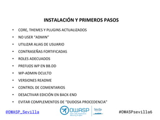 Owasp 6  Seguridad en WordPress