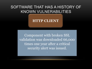 Owasp A9 USING KNOWN VULNERABLE COMPONENTS IT 6873 presentation | PPTX