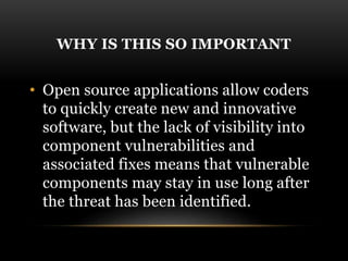 Owasp A9 USING KNOWN VULNERABLE COMPONENTS IT 6873 presentation | PPTX
