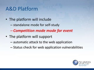 OWASP A&D Project Competition Mode