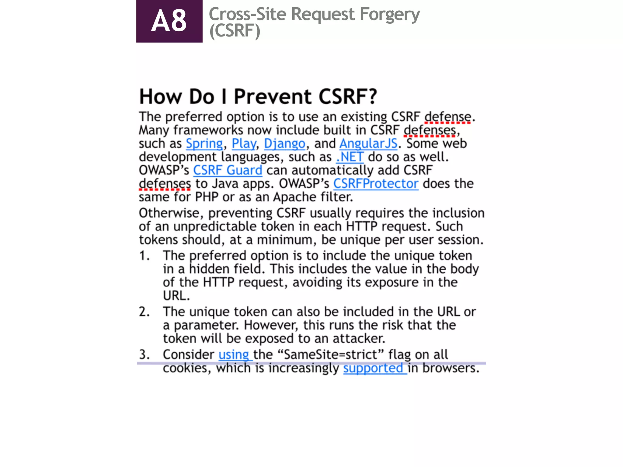 Cross-Site Request Forgery 
(CSRF)A8
 