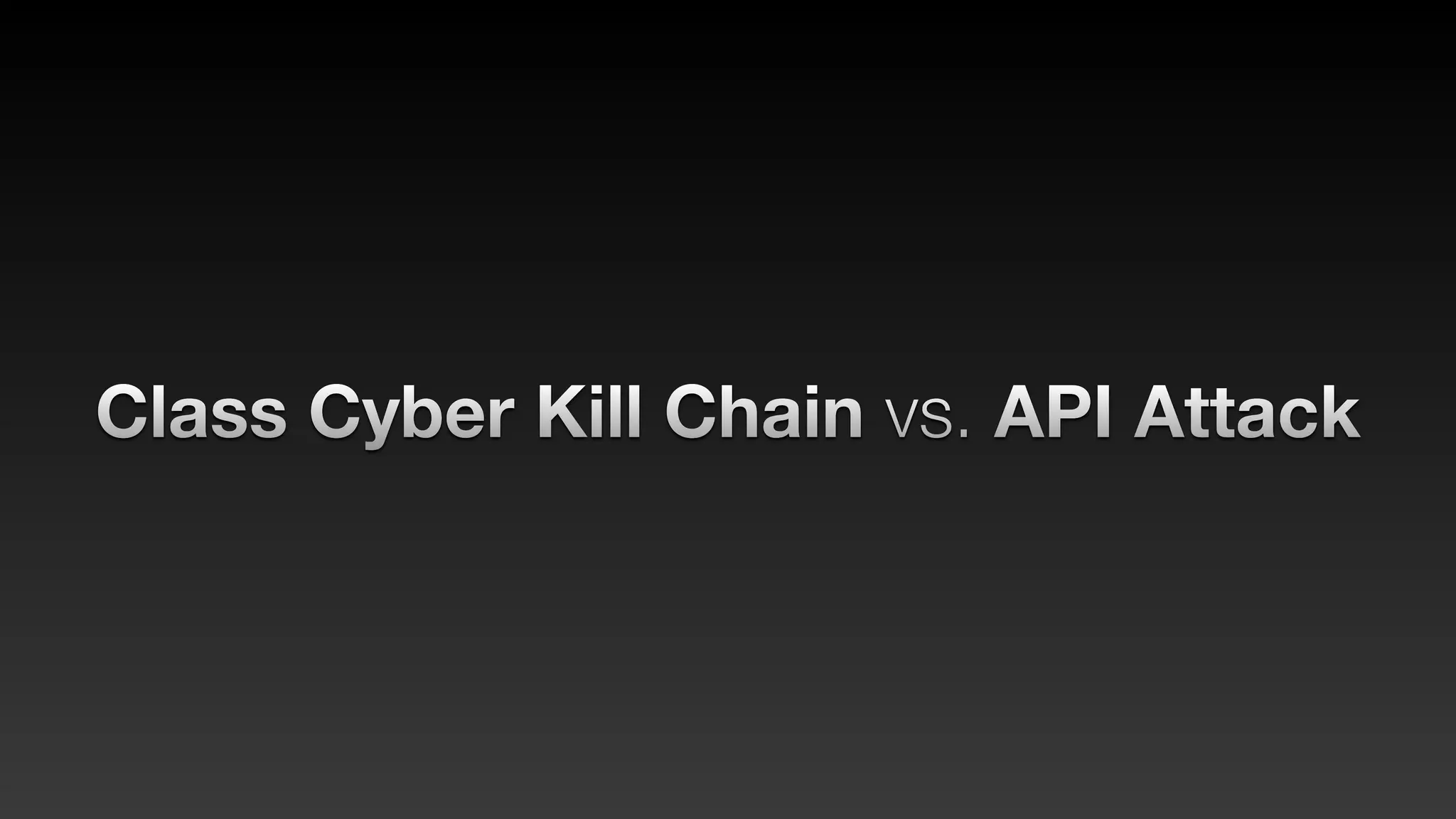 Class Cyber Kill Chain vs. API Attack
 