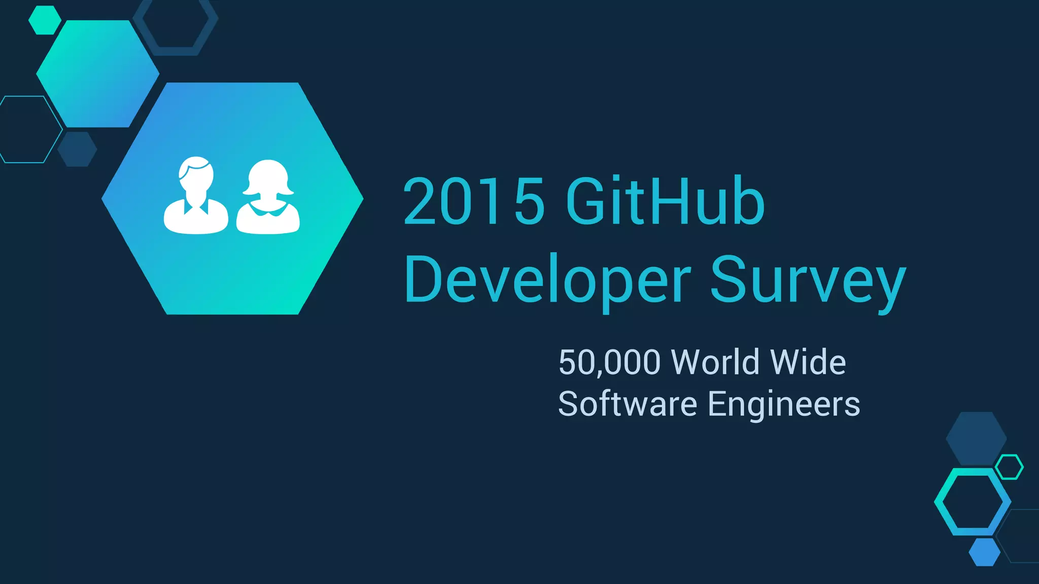 2015 GitHub
Developer Survey
50,000 World Wide
Software Engineers
👨👩
 
