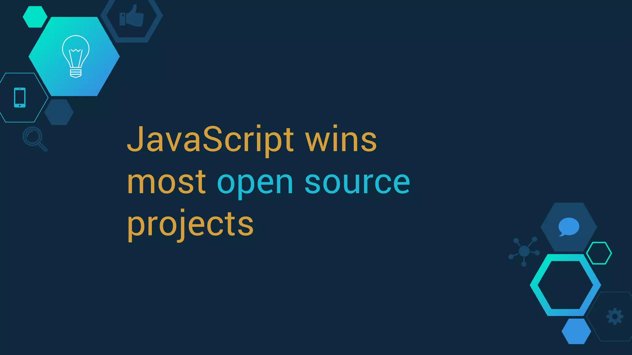JavaScript wins
most open source
projects
 