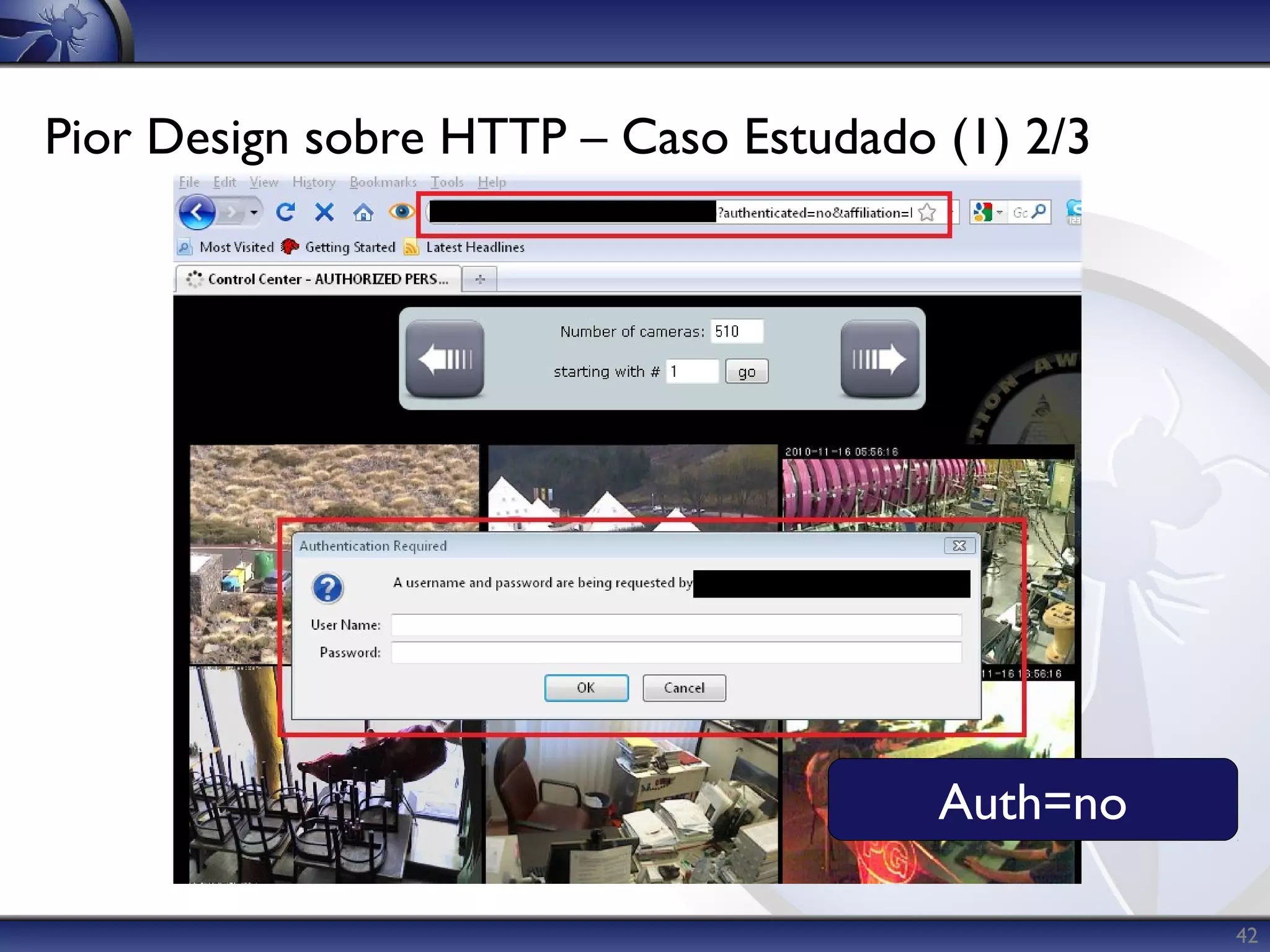Pior Design sobre HTTP – Caso Estudado (1) 2/3




                                       Auth=no

                                                 42
 