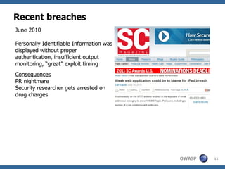 OWASP - Building Secure Web Applications | PPT