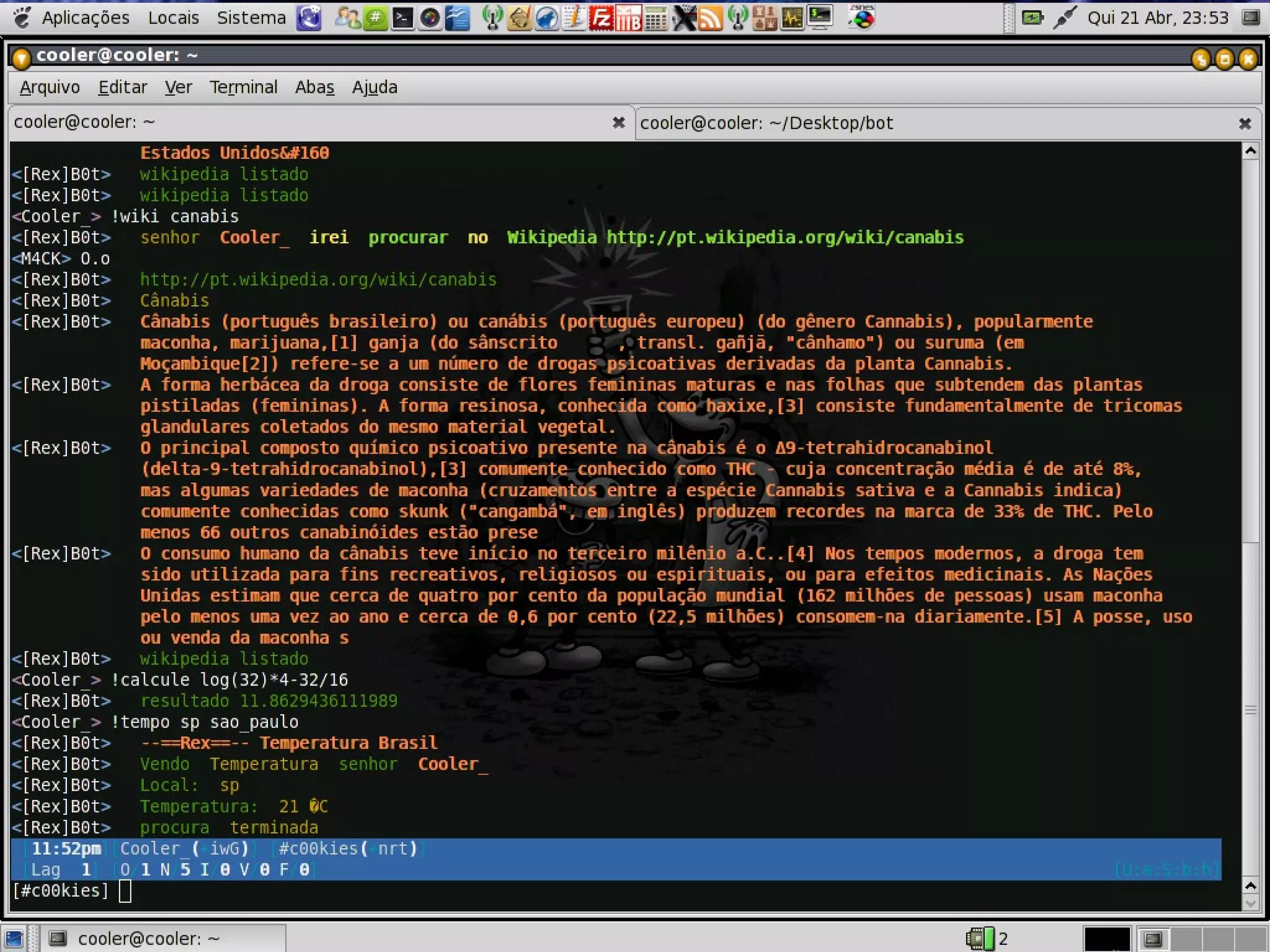 • Exemplo:
Minando dados
 