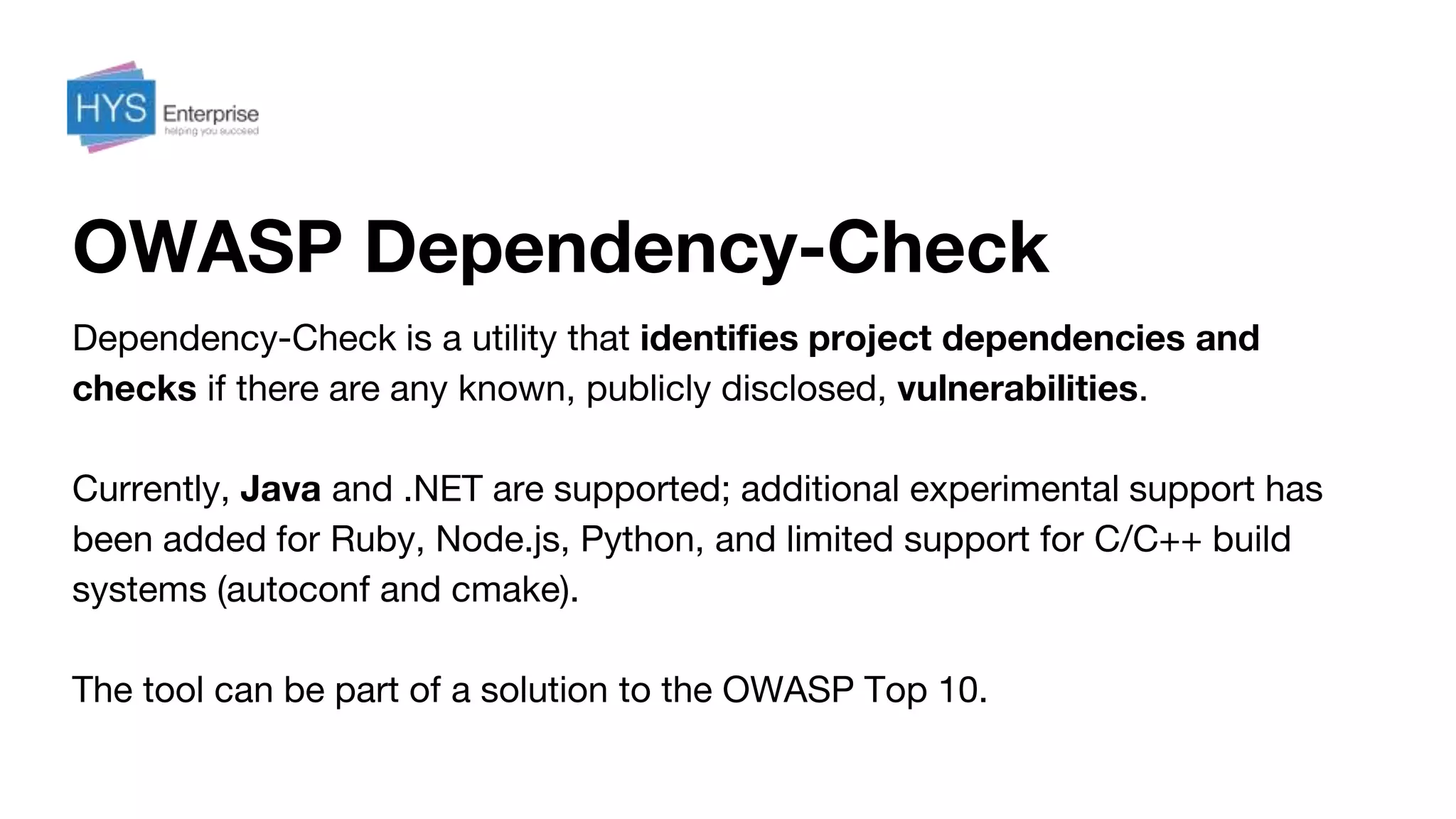 Owasp dependency checker ppt