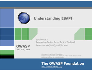 Understanding ESAPI, OWASP Delhi