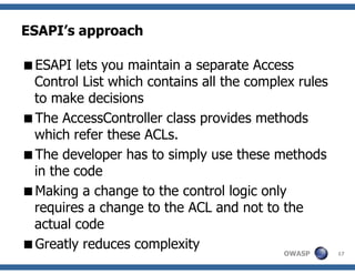 Understanding ESAPI, OWASP Delhi