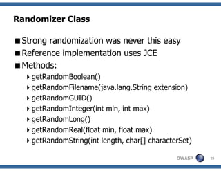 Understanding ESAPI, OWASP Delhi