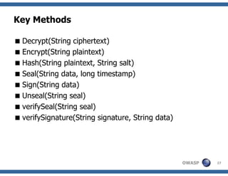 Understanding ESAPI, OWASP Delhi