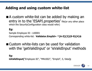 Understanding ESAPI, OWASP Delhi
