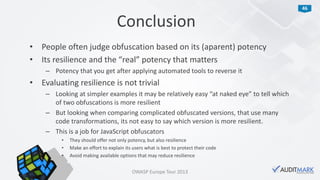 Protecting JavaScript source code using obfuscation - OWASP Europe Tour 2013 Lisbon