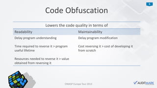 Protecting JavaScript source code using obfuscation - OWASP Europe Tour 2013 Lisbon