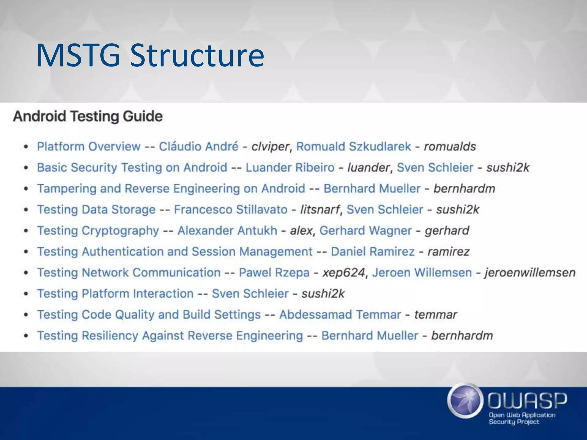 MSTG Structure
 