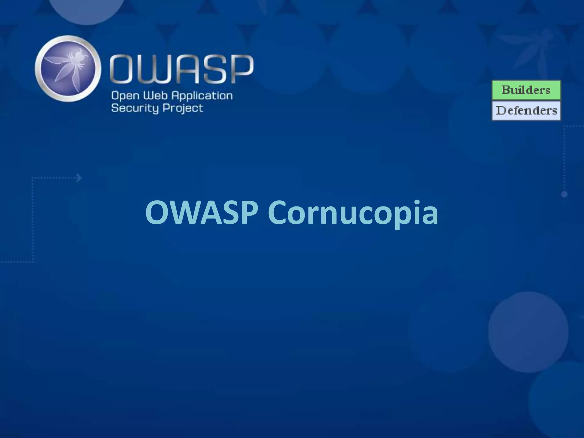 OWASP Cornucopia
 