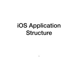 iOS Application
Structure
11
 
