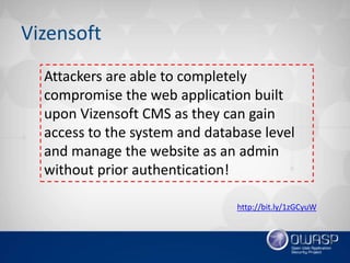 Owasp healthcare cms