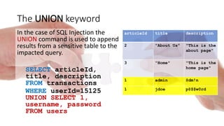 Owasp Top 10 - A1 Injection | PPTX