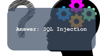 Test Injection Ows Owasp Top 10 - A1 Injection | PPTX