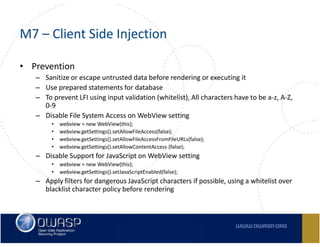 Owasp Top 10 Mobile Risks
