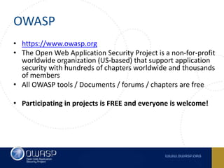 Mobile Security at OWASP - MASVS and MSTG