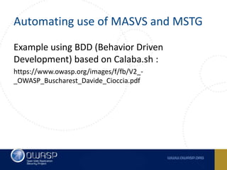 Mobile Security at OWASP - MASVS and MSTG