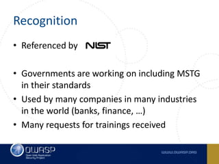 Mobile Security at OWASP - MASVS and MSTG