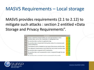 Mobile Security at OWASP - MASVS and MSTG