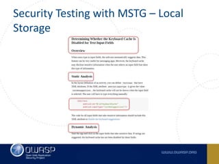 Mobile Security at OWASP - MASVS and MSTG