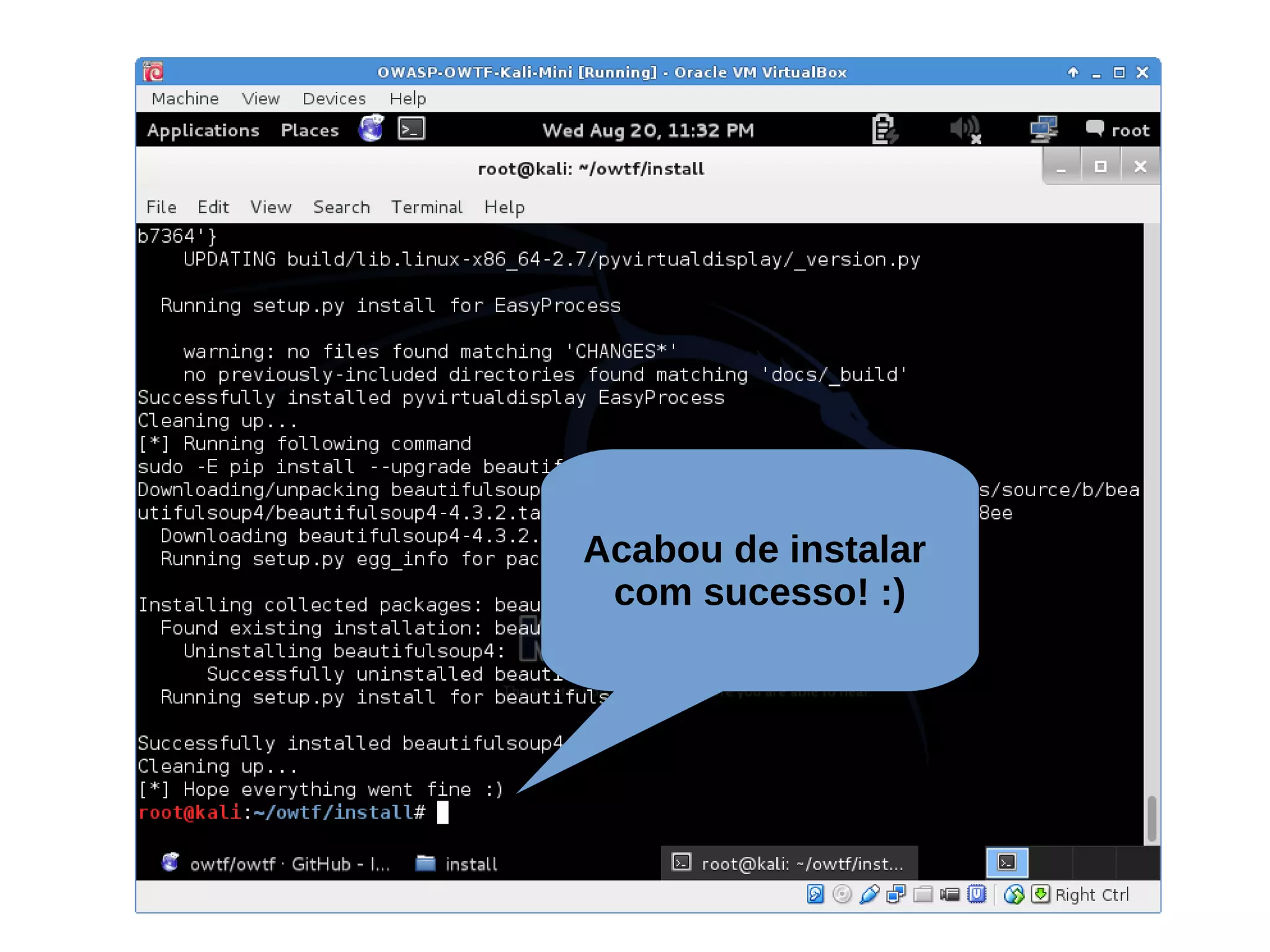 Acabou de instalar 
com sucesso! :) 
 