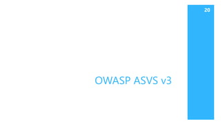 OWASP ASVS v3
20
 