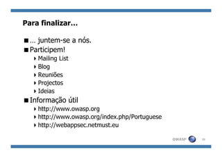 Apresentação do OWASP Portugal