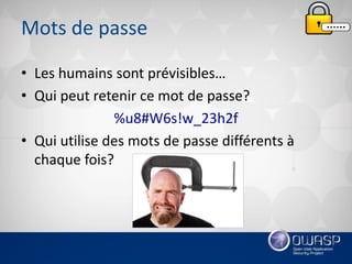 OWASP Québec - octobre 2016 - présentation sur les mots de passe