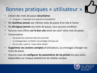 OWASP Québec - octobre 2016 - présentation sur les mots de passe