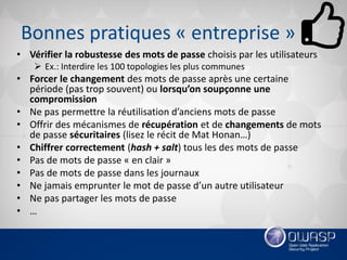 OWASP Québec - octobre 2016 - présentation sur les mots de passe