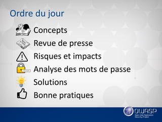 OWASP Québec - octobre 2016 - présentation sur les mots de passe