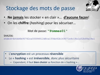 OWASP Québec - octobre 2016 - présentation sur les mots de passe