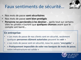 OWASP Québec - octobre 2016 - présentation sur les mots de passe