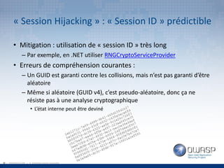 OWASP Québec - Attaques et techniques de défense des sessions Web - par Louis Nadeau