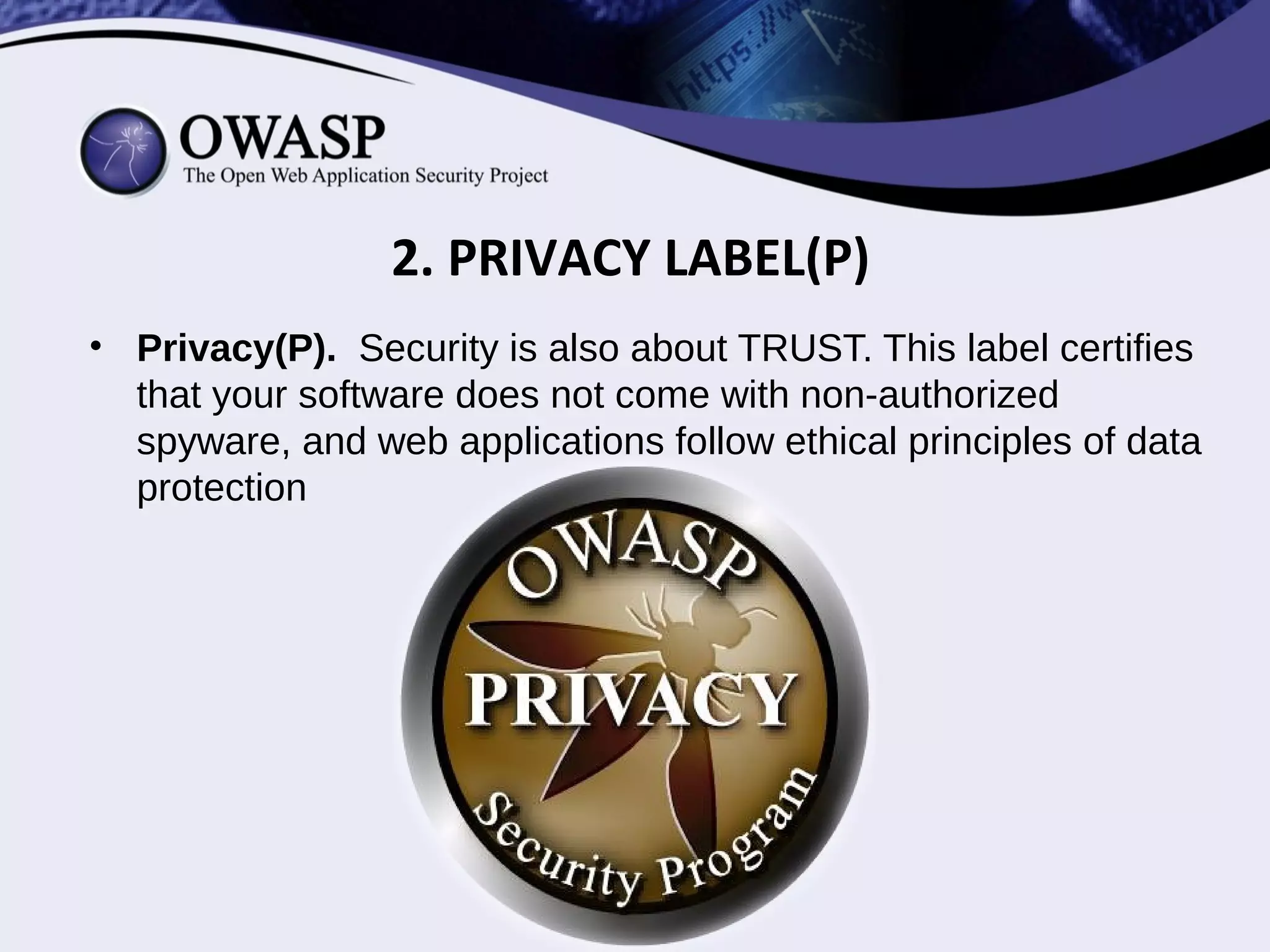 2. PRIVACY LABEL(P)
 