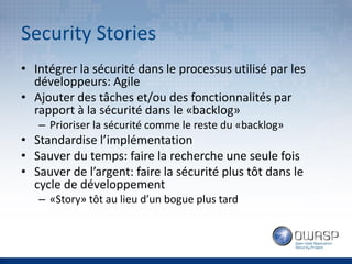OWASP Quebec: "Security Stories" par Guillaume Croteau