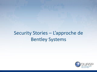 OWASP Quebec: "Security Stories" par Guillaume Croteau